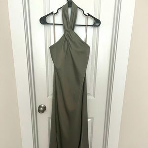 BHLDN Satin Charmeuse Dress- Color: Moss Size: 8!